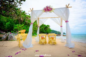 Hochzeit im thailändischen Stil/buddhistische Hochzeitszeremonie. Hochzeits- und Eventplaner in Thailand. Hua Hin, Samui, Chang und andere R_WE5910