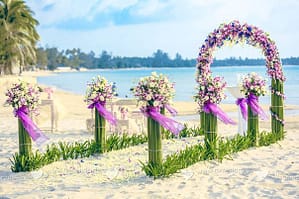 Wedding ceremony design on Samui Wedding and event planner in Thailand. Hua Hin, Samui and Chang islands and others Flower Arch Wedding on Samui