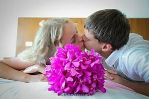 Orchid bouquet for the bride at a wedding ceremony in Phuket, Thailand Orchid Bridal Bouquet at a Wedding in Thailand