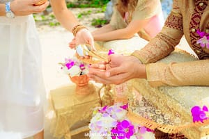 Wedding with Buddhist monks on Samui Wedding and event planner in Thailand. Hua Hin, Samui and Chang islands and others The Roth Nam Song Ritual