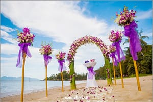 Wedding ceremony design on Samui Wedding and event planner in Thailand. Hua Hin, Samui and Chang islands and others Example of design_flower arch
