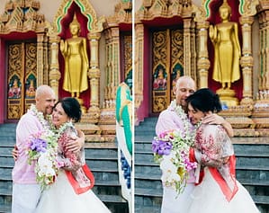 Таинство буддийской свадьбы одно из самых запоминающихся впечатлений от свадьбы в Таиланде. Под пение мантр монахи соединяют не только сердца и семьи. Не смотря на ваше вероисповедание буддийский свадебный ритуал может быть проведен для каждой пары.