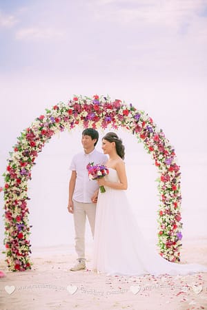사무이 섬의 해변에서 M&N 결혼식. 태국의 사무이 결혼식 및 휴가 주최자. 후아힌 사무이 및 창 제도 등 19