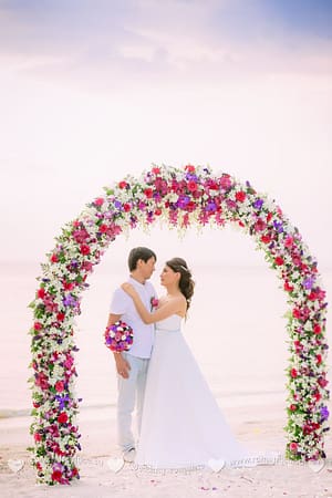 사무이 섬의 해변에서 M&N 결혼식. 태국의 사무이 결혼식 및 휴가 주최자. 후아힌 사무이 및 창 제도 등 23