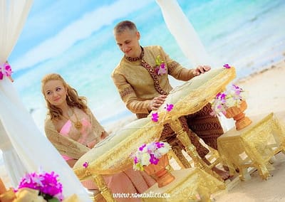 Свадьба в тайском стиле/буддийская свадебная церемония  на Самуи, Пхукете, Чанге.