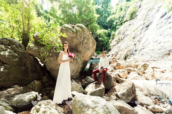 Hochzeit am Wasserfall von Koh Samui. Hochzeits- und Eventplaner in Thailand. Hua Hin, Samui, Chang und andere R_WE4260 fn