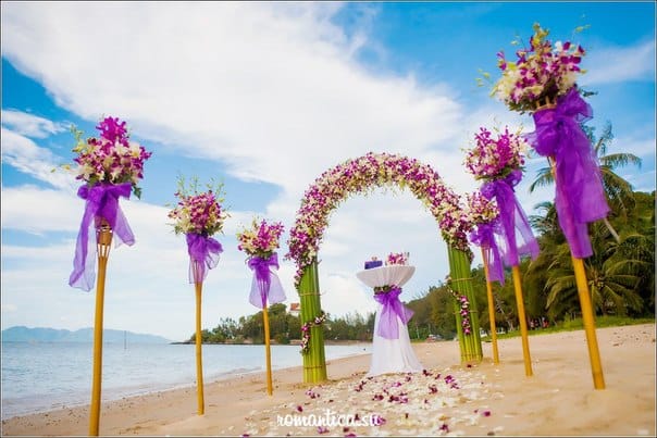 Examples of ceremony decoration: flower arches and tents Wedding and event planner in Thailand. Hua Hin, Koh Samui and Chang islands and others Example of design_classical